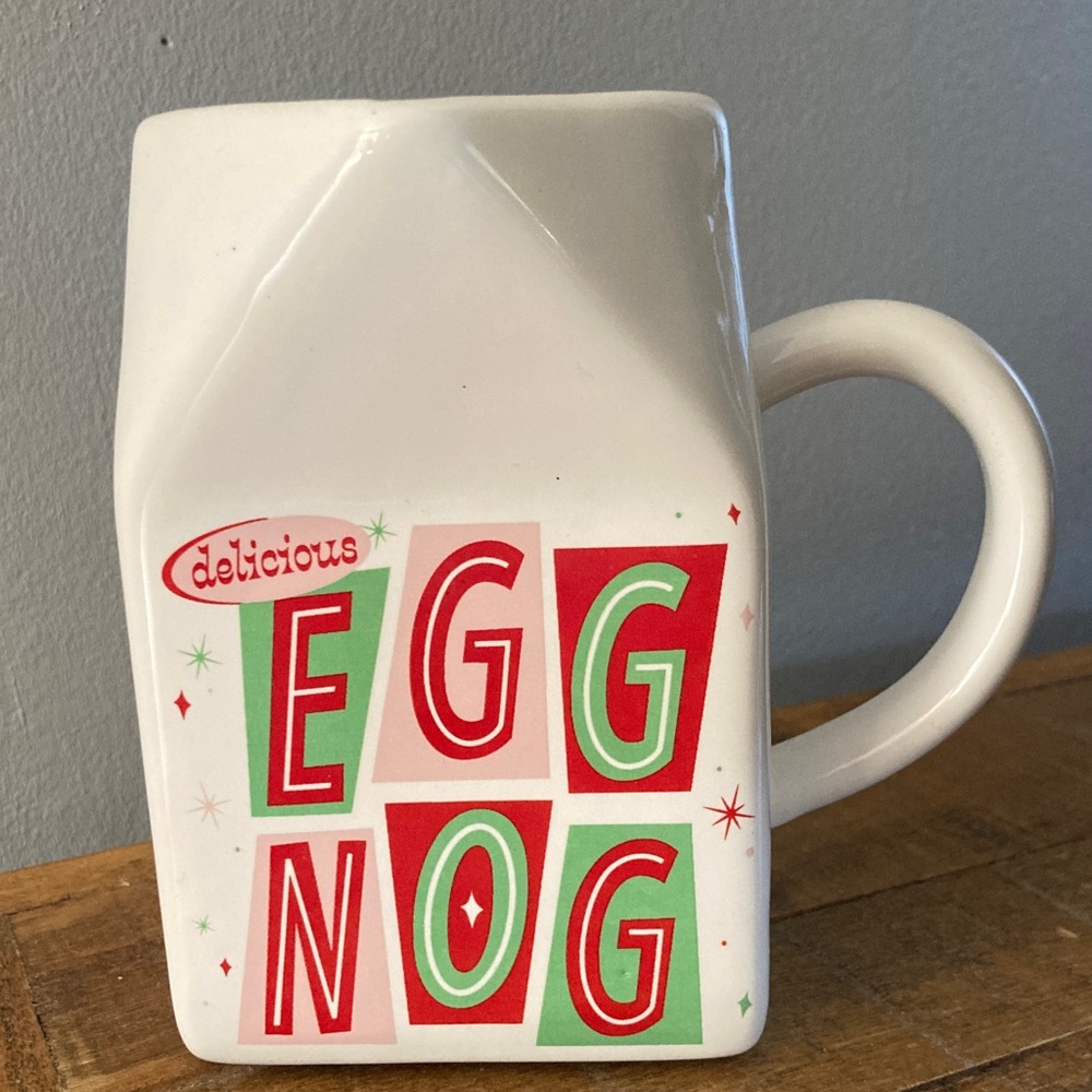 Christmas Novelty Delicious Egg Nog Ceramic Mug New No Box